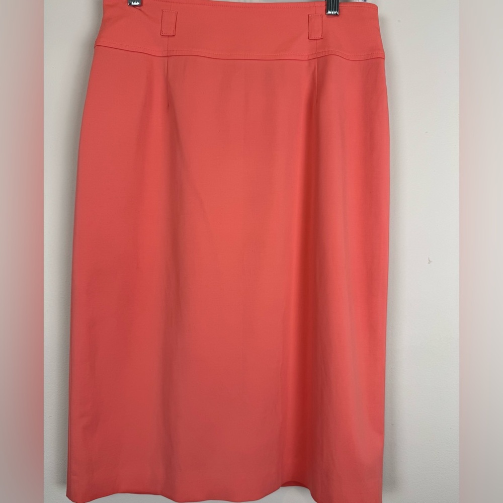 Talbots Petites Coral Stretch Pencil Skirt Career Midi Skirt Size 8
